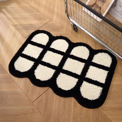 Absorberende Mat voor Badkamer Antislip Mat voor Badkamerdeur Luchtinlaatmat voor Deur Toilet Toilet Tapijt 40X60CM white