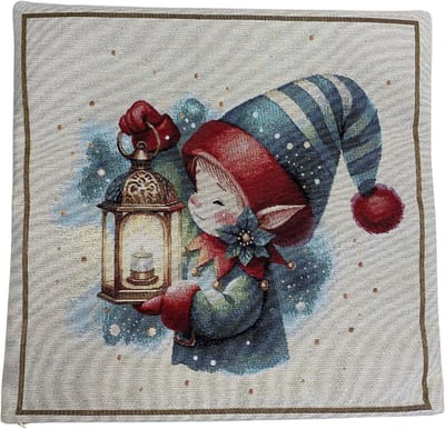 Kussenhoes - Kerst - Gobelinstof - Alfred- Kindje met lantaarn - 45 x 45 cm