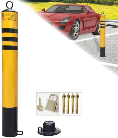 Inclusief sloten en bouten, parkeerbarrière, antidiefstalbeveiligingspaal for privéparkeerplaats, opritbeschermer en blokkering(76x650mm)