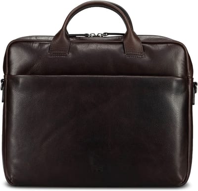 JOST laptoptas business tas met laptopvak London Business Bag 1C. Brown donkerbruin
