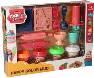 Lobbes klei speelgoed set toetjes - 4 kleuren klei en accessoires.