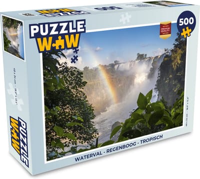 Puzzel Waterval - Regenboog - Tropisch - Legpuzzel - Puzzel 500 stukjes