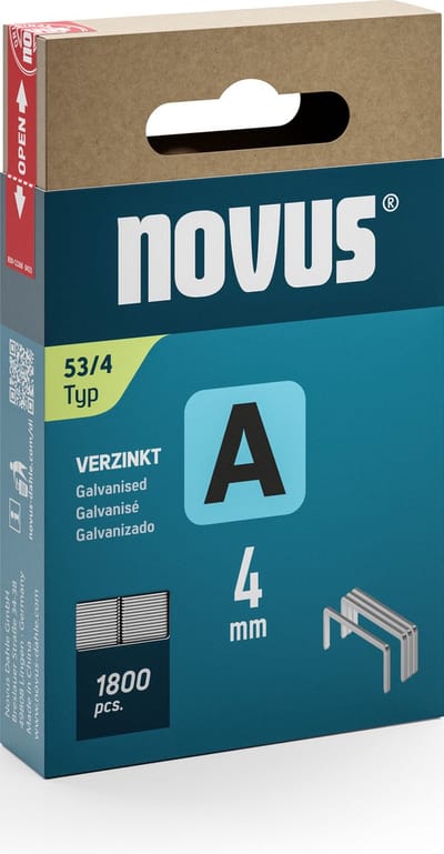 Novus Tools 042-0772 Nieten met fijn draad Type 53 1800 stuk(s) Afm. (l x b) 4 mm x 11.3 mm