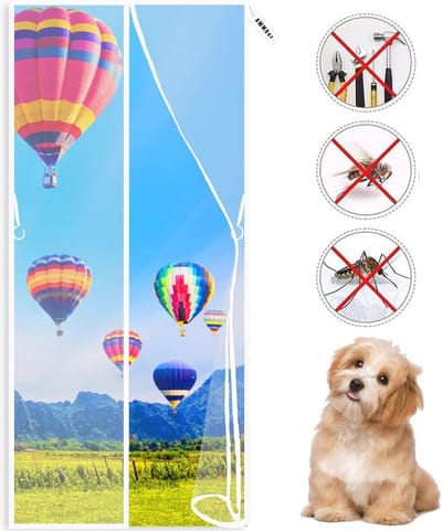 Magnetische hordeur 155 x 265 cm voor automatische afdichting en bescherming tegen insecten