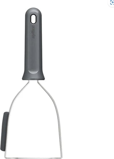Zyliss Pureestamper / Aardappelstamper – RVS – Ergonomisch – Duurzame Handgreep van Tarwestro – Vaatwasserbestendig