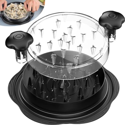Kipfilet Versnipperaar - Handmatige Vlees Shredder Tool - Keuken Meal Prep & Fitness Tool - Inclusief Borstel en Vork - Zwart