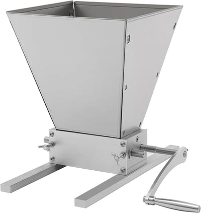 Graanmolen - Moutmolen Schrootmolen - Granen Malen - Verstelbare Wals - 4L Inhoud - Zilver