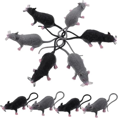 Nep Ratten - Plastic Muis Modellen - Halloween Decoratie - Realistisch Ontwerp - 10 Stuks - Diverse Kleuren