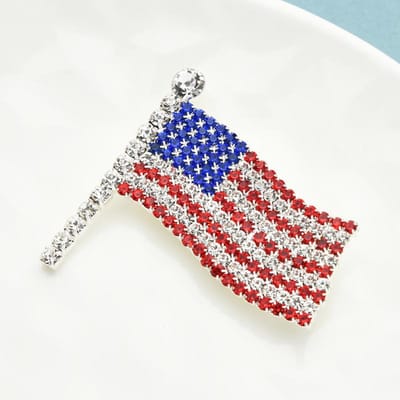 Broches en strass avec drapeau national pour femmes, unisexe, pour fête de bureau, cadeaux gray