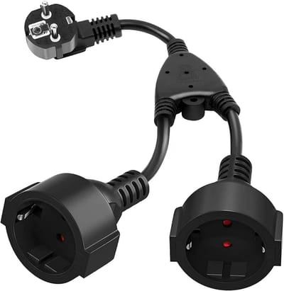 DailySupplies® Dubbele Stekker voor Stopcontact - Tweeweg Stekker - Verdeelstekker - Stopcontact Splitter - Met Kinderbescherming - Zwart
