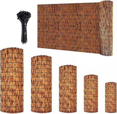 Natuurlijke Rietrol - Buiten Privacyscherm - Terras Afschermen - Stevige Weerbestendige Constructie - 200x500cm - Bruin