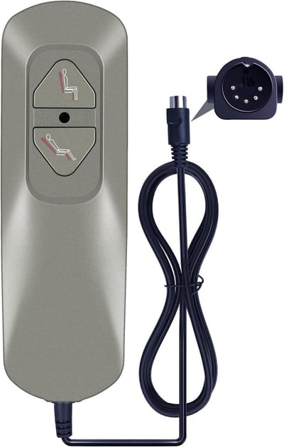 Handbediening relaxfauteuil - Zwart - 2 Knoppen - Elektrische Afstandsbediening met 4-pins Kabel - Voor Verstelbare Fauteuils en Banken