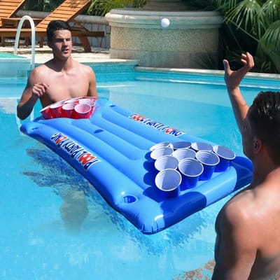 MikaMax Inflatable Beerpong - Drijvende Beer Pong Tafel en Luchtbed met 20 Cuphouders