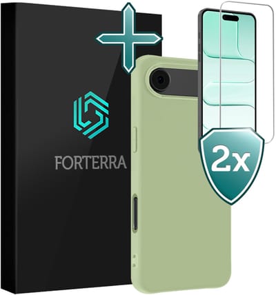 Hoesje Met 2x Screenprotector - Geschikt voor Apple iPhone Air - Sterk & Shockproof - Telefoon Hoes - Back Cover - Siliconen Case - Groen