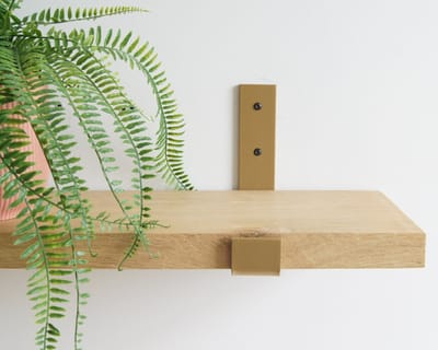 STERKSTAEL Odin Industriële Plankdrager Goud - Stalen Wandplank Steun - Voor plank van 20 cm - Kleur Goud - Inclusief Bevestigingsmateriaal - Poedercoating - Wandsteun - 1 stuk
