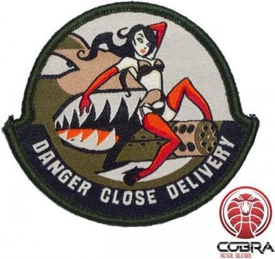 A-10 Warthog Thunderbolt Danger Close Delivery sexy girl Groene Geborduurde militaire Patch met klittenband