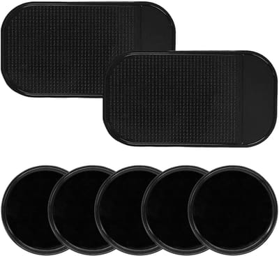 Dailygoods- Antislipmatten 7 stuks - Telefoonhouders auto - Ronde/vierkante matten - Duurzaam materiaal - Effectieve fixatie - Makkelijk schoon te maken - Telefoonhouder