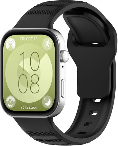 By Qubix - Siliconen Outdoor band - Zwart - geschikt voor Huawei Watch Fit 5 / 4 / 3