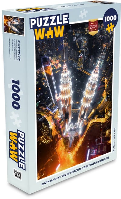 Puzzel Bovenaanzicht van de Petronas Twin Towers in Maleisië - Legpuzzel - Puzzel 1000 stukjes volwassenen
