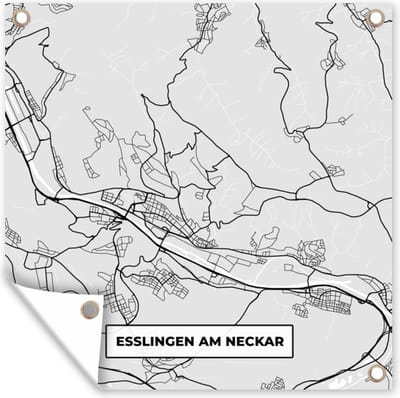 Tuin poster Duitsland - Plattegrond - Esslingen Am Neckar - Kaart - Stadskaart - 200x200 cm - Tuindoek