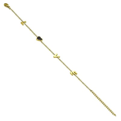 Amanto Armband Eugenie G - 316L Staal - Letter - Hart - 17+5cm