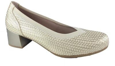 Pitillos 11.130 platinum pump met lage blokhak | Bonne Shoe