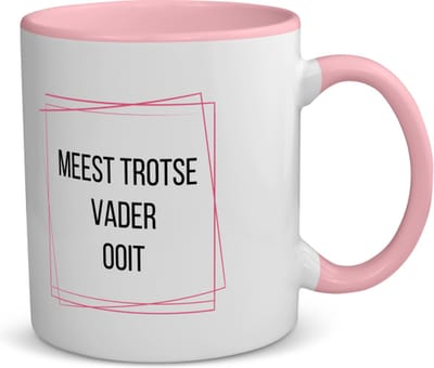 Akyol - meest trotse vader ooit koffiemok - theemok - roze - Papa - trotse vader - vader cadeautjes - vaderdag - verjaardagscadeau - verjaardag - cadeau - geschenk - kado - gift - vader artikelen - 350 ML inhoud