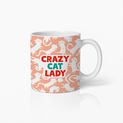 Crazy Cat Lady Mok – 330 ml Grappige Kattliefhebber Koffiebeker – Schattig Katten Ontwerp – Perfect Cadeau voor Huisdierenliefhebbers en Kattenmoeders