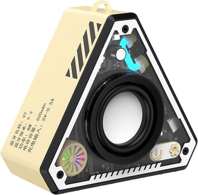 Draagbare Luidspreker - Draadloos Audioapparaat - Muziek Streamen - Krachtige Bas Subwoofer - 4.8 x 9.6 x 4.8 cm - Geel