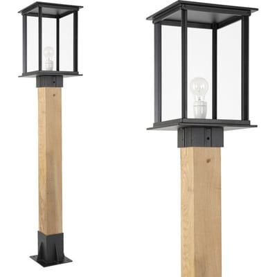 KS Verlichting Buitenlamp Capital XXL WOOD Sokkel buitenverlichting zwart