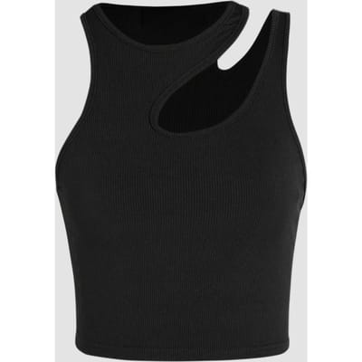 Asymmetrische Kraag Crop Top
