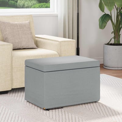 vidaXL - Kruk - Lichtgrijs - 61 - x - 41 - x - 40 - cm - Stof - en - Geëngineerd - Hout