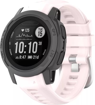 Strap-it Siliconen smartwatch bandje met gespsluiting - geschikt voor de kleinere Garmin Instinct 2s (roze)
