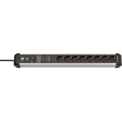 Brennenstuhl Premium-Protect-Line, stekkerdoos 8-voudig met overspanningsbeveiliging (3 m kabel, met schakelaar, Made in Germany)