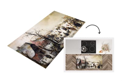 Keukenloper - Loper keuken - Winter scene on a canal - schilderij van Hendrick Avercamp - 120x60 cm - Keukenloper vinyl