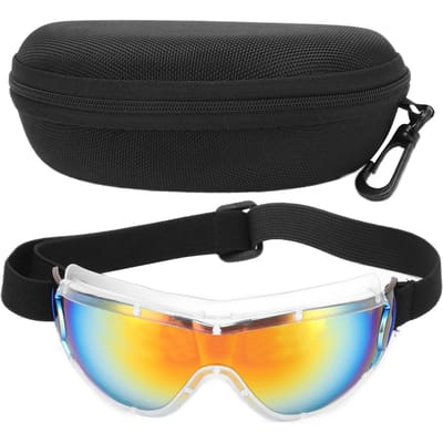 Kinderbril Anti-Spat UV-Bescherming Kinder Beschermbril met Opbergdoosje voor Kinderen White frame imitation red film