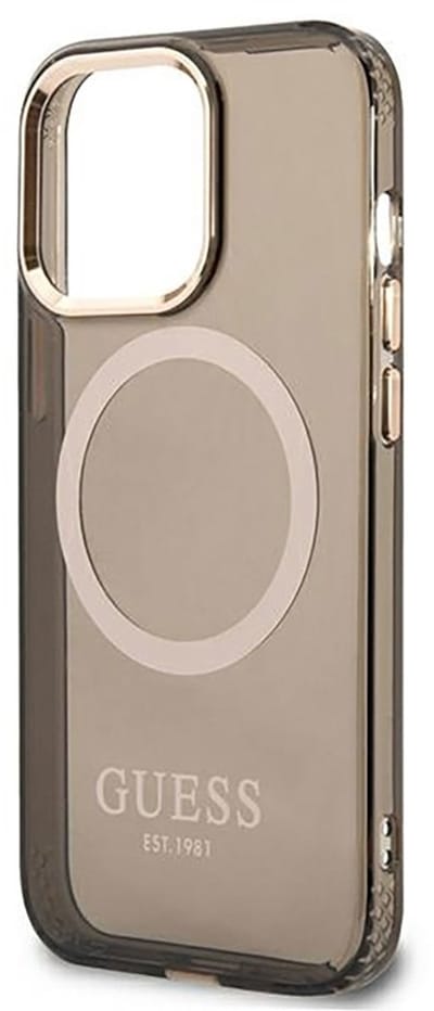 Guess Translucent Back Case (MagSafe Compatible) - Geschikt voor Apple iPhone 13 Pro Max (6.7") - Zwart