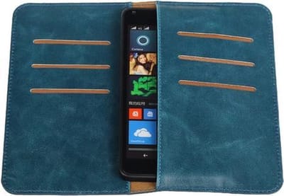 Blauw Pull-up Medium Pu portemonnee wallet voor Microsoft