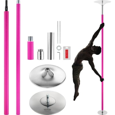 Poteau de danse professionnel, Kit de poteau de danse rotatif statique, Poteau amovible portable, Poteau en acier inoxydable robuste de 40 mm, Fitness réglable en hauteur