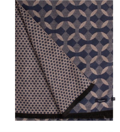 TRESANTI | FELLO | Viscose sjaal rond geruit motief | Navy