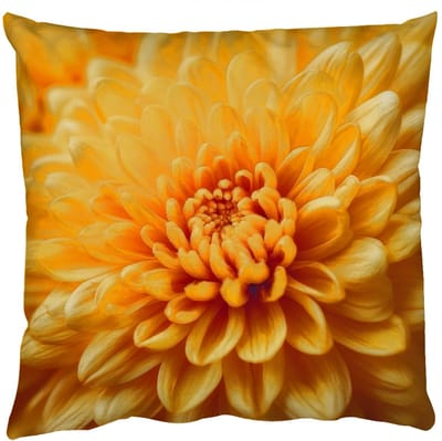 Sierkussens - Kussentjes Woonkamer - 50x50 cm - Geel - Chrysant - Zachtheid