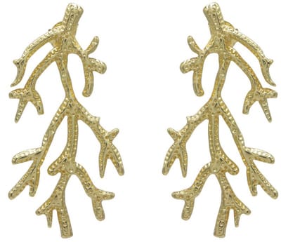 Oorbellen - oorstekers – 4,5cm - RVS - roestvrij staal - goudkleurig - takjes - boom - natuur - sieraad - accessoire - cadeau - geschenk - feest – feestdagen