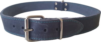 Jack and Vanilla Halsband - Vetleder - Blauw - Breedte: 3 cm - Nekomtrek: 61 - 66 cm (GELIEVE ALVORENS BESTELLEN OPMETEN)