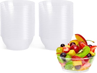 Matana – 40 Plastic Dessertschalen, 180ml – Transparant – Herbruikbaar & Stevig – Voor Kinderverjaardag, Picknick & Bruiloften