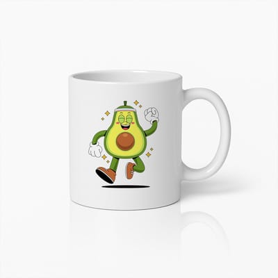 Blije Dansende Avocado Mok – Leuke en Speelse Koffiebeker voor Avocado Liefhebbers