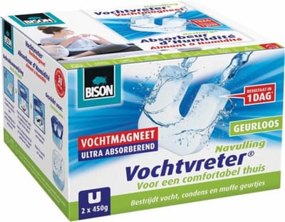 Bison - Vochtvreter Ambiance Magneet Neutraal - 6 x 2 x 450 gr - Voordeelverpakking