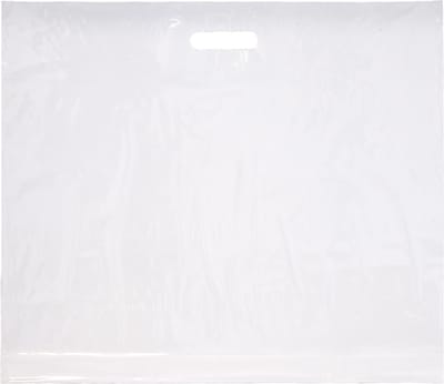250x Plastic tassen 60x51+2x4cm wit