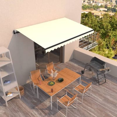 vidaXL - Luifel - automatisch - uittrekbaar - 400x350 - cm - crèmekleurig