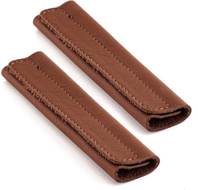 Brute Strength - Leren Handvat Beschermer - 2 stuks - Cognac - Leer - Bagage organizer - Reis tas accessoire - Bag strap alternatief - Bagage - Koffer - Handgreep - Tas hanger