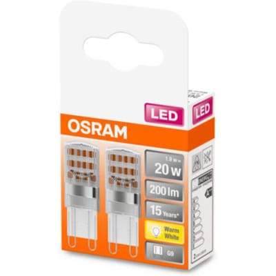OSRAM HOMELIGHTING 4058075449831 LED-lamp Energielabel F (A - G) G9 Ballon 1.9 W = 20 W Warmwit (Ø x h) 14 mm x 46 mm 2 stuk(s)